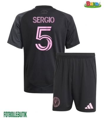 Inter Miami Sergio Busquets #5 Bortaställ Barn 2025-26 Kortärmad (+ Korta byxor)